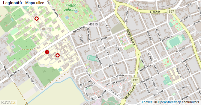 Legionářů - mapa ulice