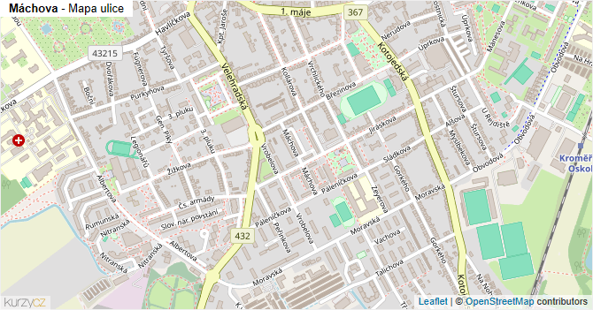Máchova - mapa ulice