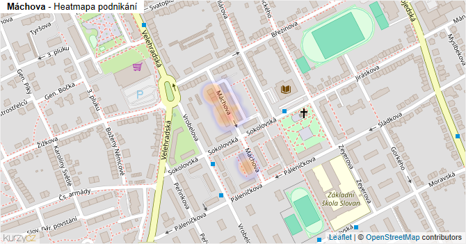Máchova - mapa podnikání