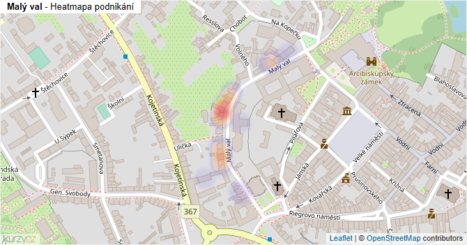 Malý val - mapa podnikání