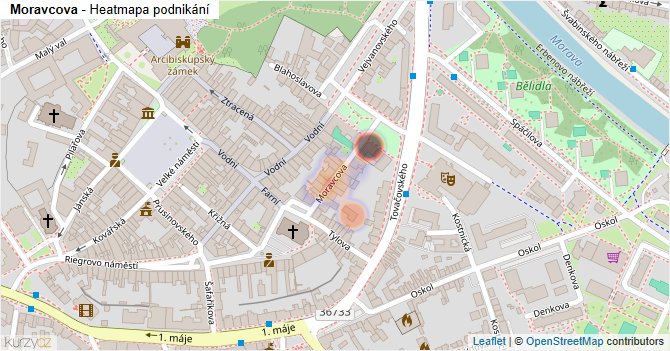 Moravcova - mapa podnikání