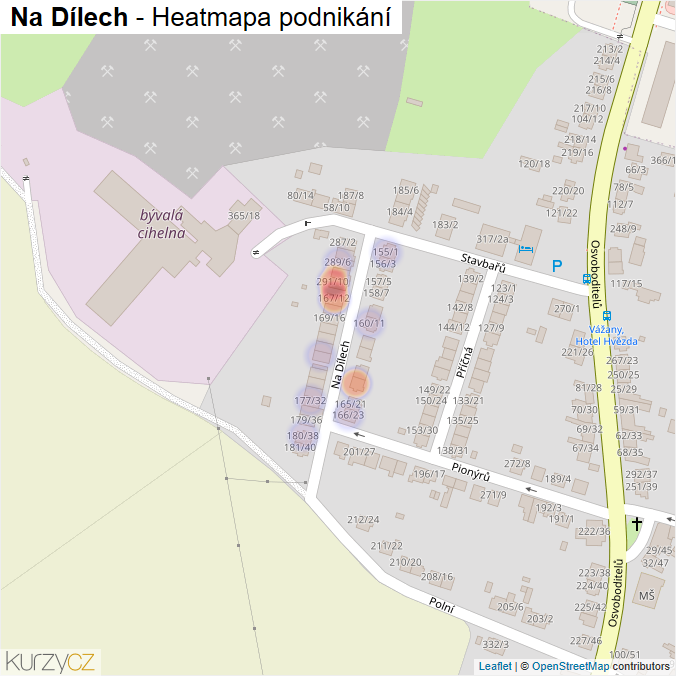 Mapa Na Dílech - Firmy v ulici.