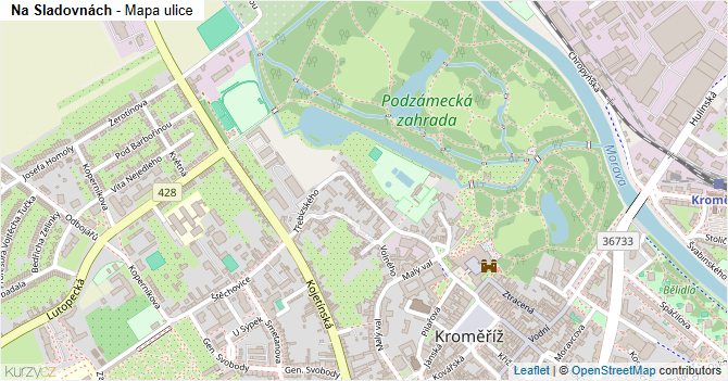 Na Sladovnách - mapa ulice