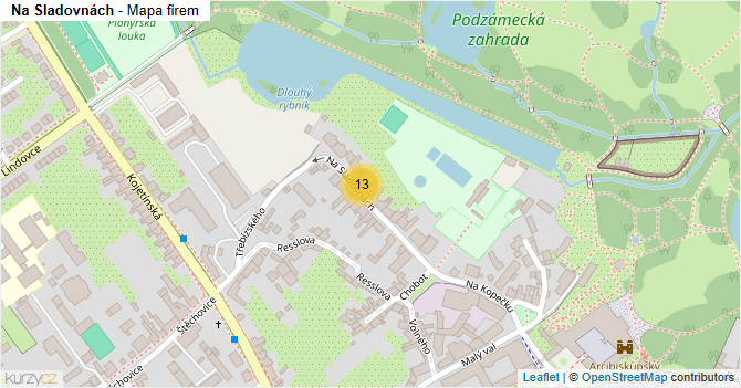 Na Sladovnách - mapa firem