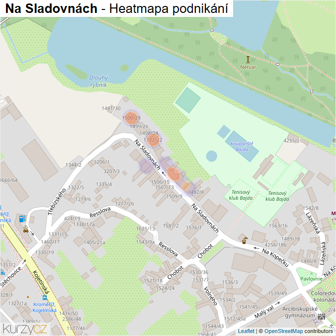 Mapa Na Sladovnách - Firmy v ulici.