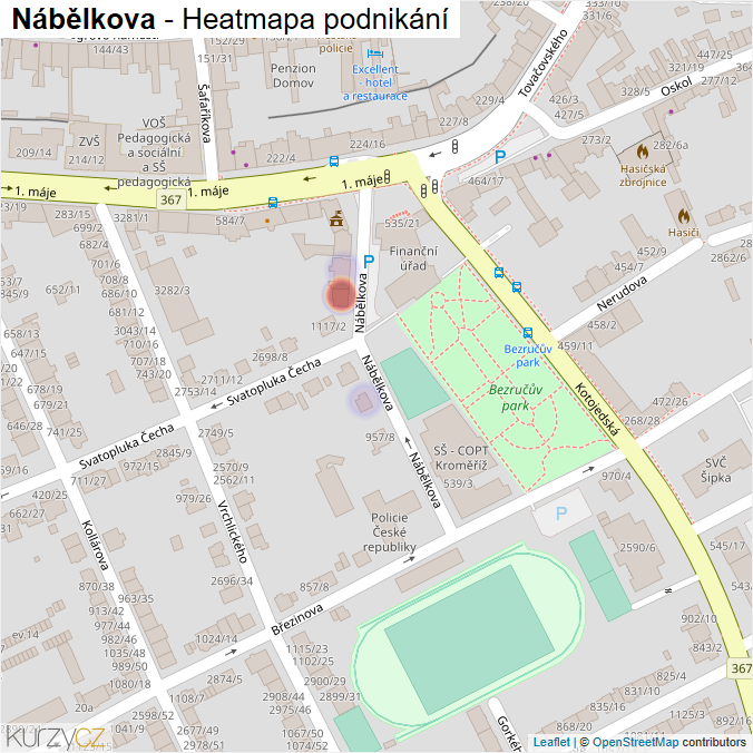 Mapa Nábělkova - Firmy v ulici.
