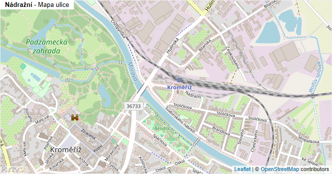 Nádražní - mapa ulice