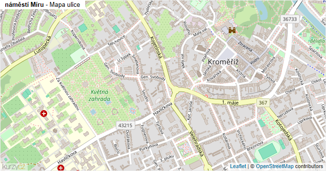 náměstí Míru - mapa ulice