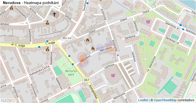 Nerudova - mapa podnikání