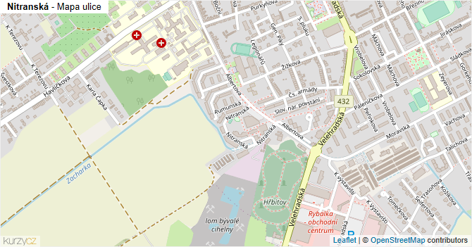 Nitranská - mapa ulice