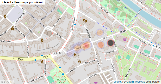 Oskol - mapa podnikání