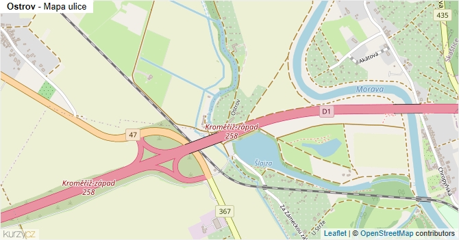 Ostrov - mapa ulice