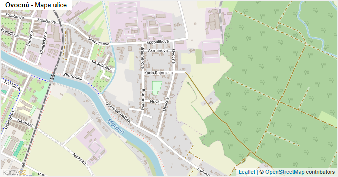 Ovocná - mapa ulice