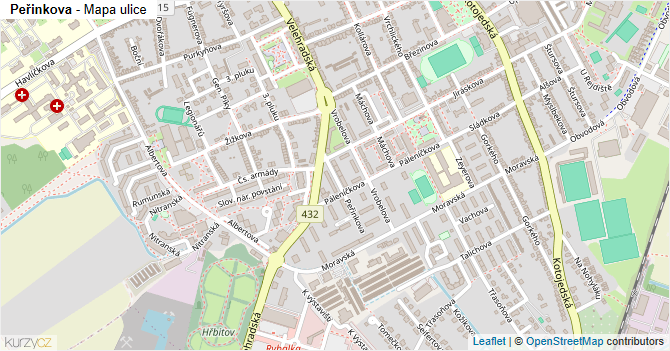 Peřinkova - mapa ulice