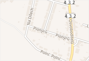 Pionýrů v obci Kroměříž - mapa ulice