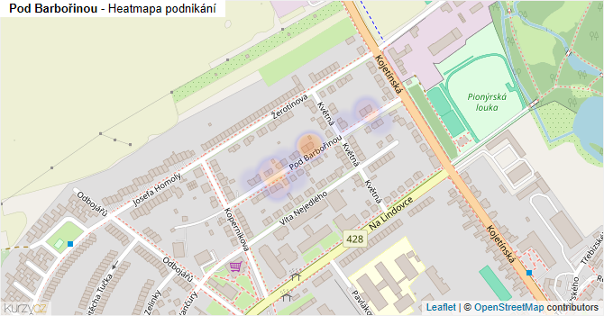 Pod Barbořinou - mapa podnikání