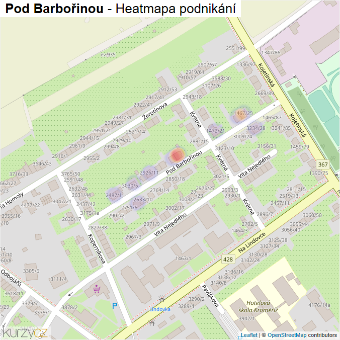 Mapa Pod Barbořinou - Firmy v ulici.