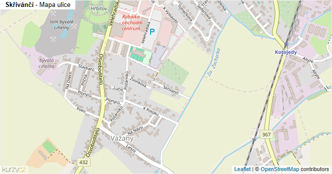 Skřivánčí - mapa ulice