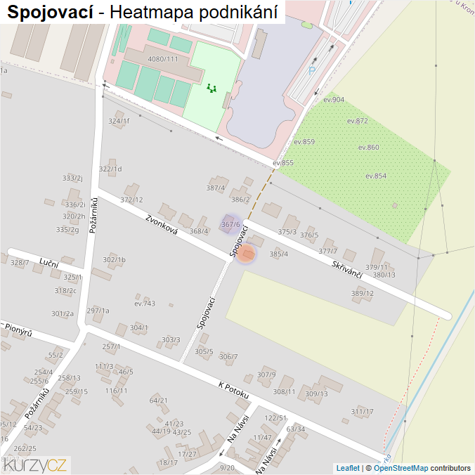 Mapa Spojovací - Firmy v ulici.