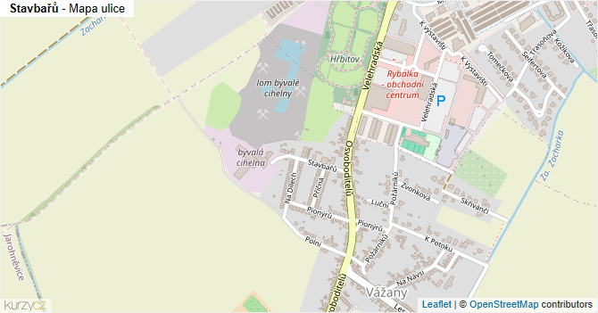 Stavbařů - mapa ulice