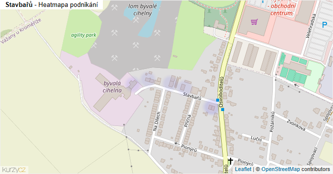 Stavbařů - mapa podnikání