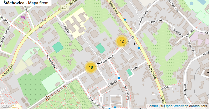 Štěchovice - mapa firem