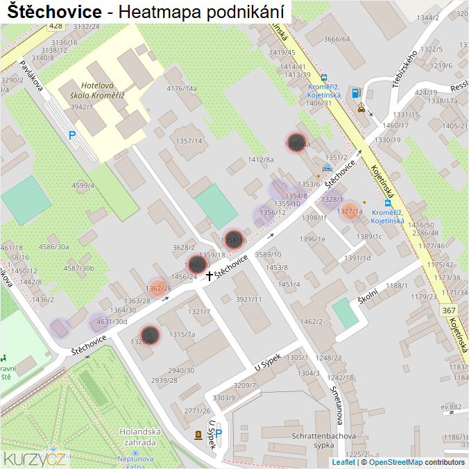 Mapa Štěchovice - Firmy v ulici.