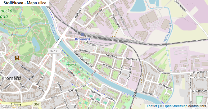 Stoličkova - mapa ulice