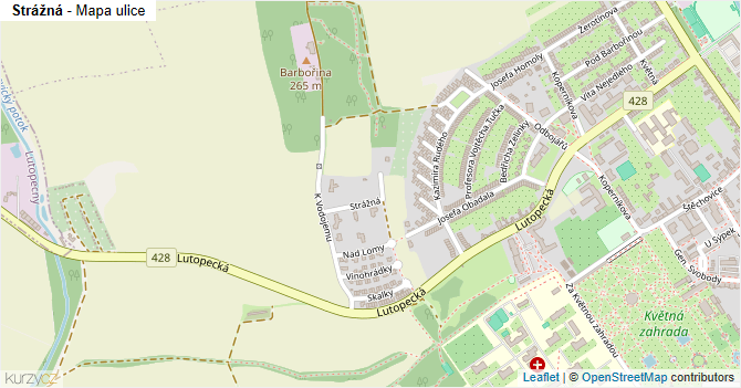 Strážná - mapa ulice