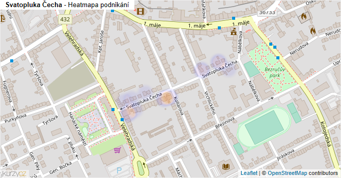 Svatopluka Čecha - mapa podnikání