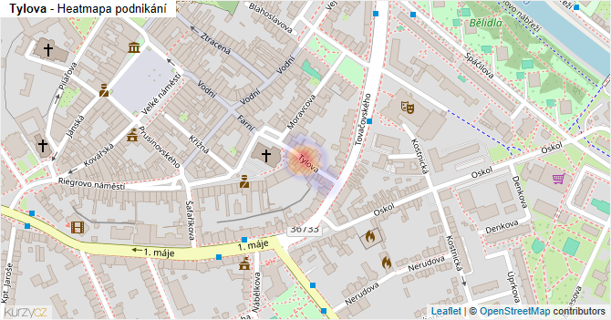 Tylova - mapa podnikání