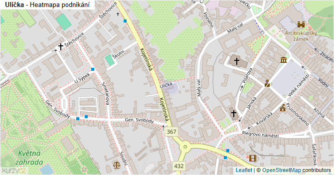 Ulička - mapa podnikání