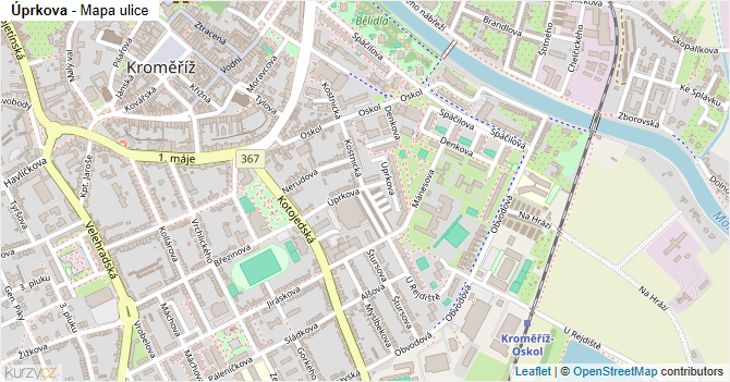 Úprkova - mapa ulice