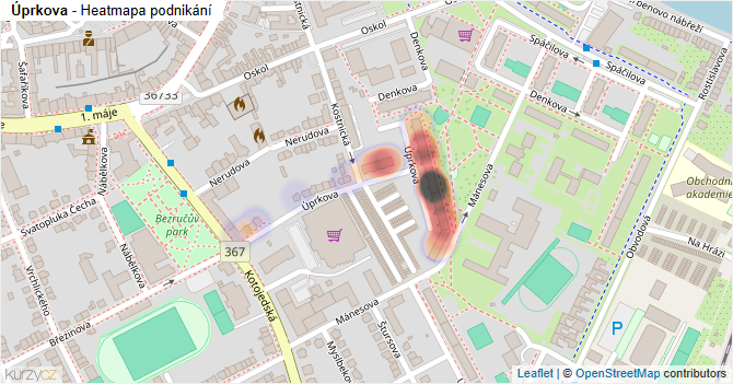 Úprkova - mapa podnikání