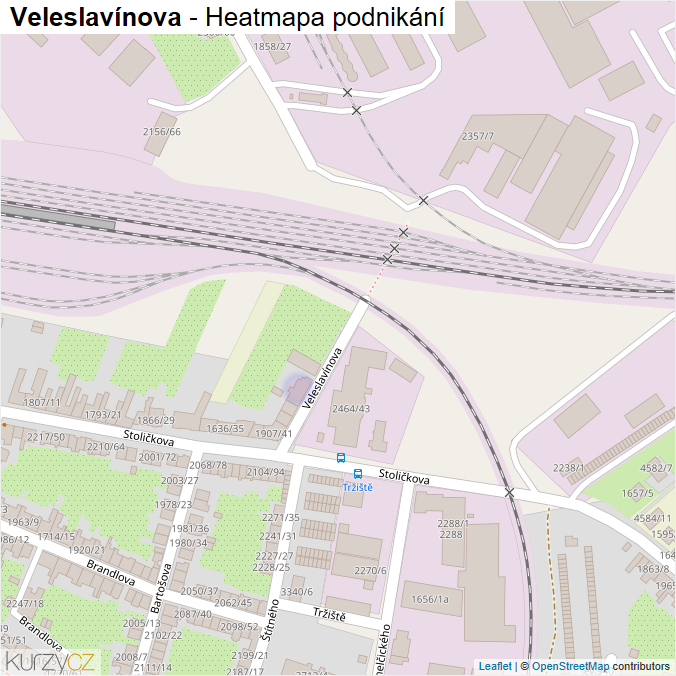 Mapa Veleslavínova - Firmy v ulici.