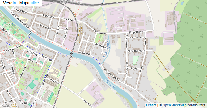 Veselá - mapa ulice