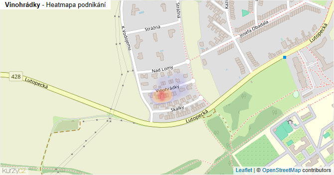 Vinohrádky - mapa podnikání
