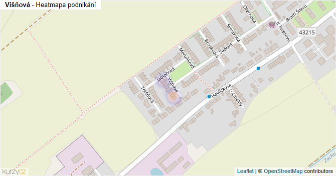 Višňová - mapa podnikání
