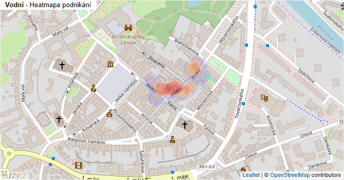Vodní - mapa podnikání
