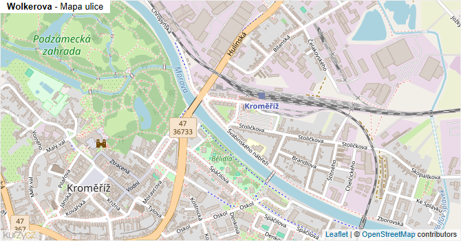 Wolkerova - mapa ulice