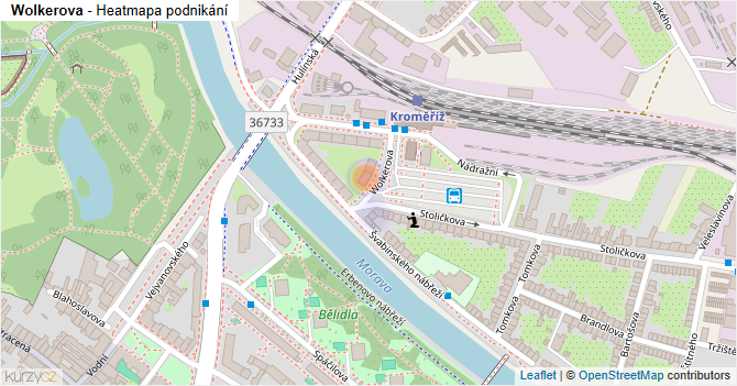 Wolkerova - mapa podnikání