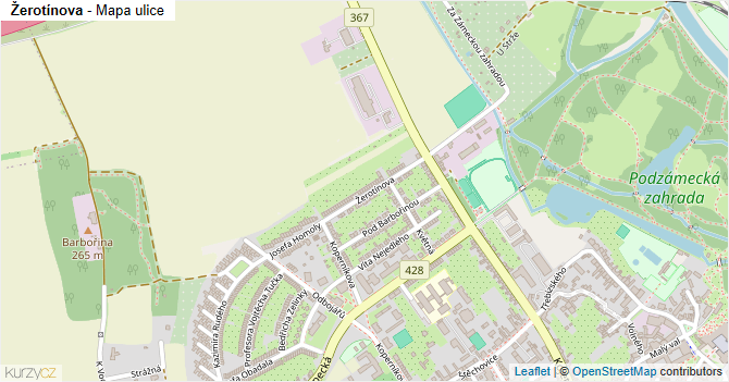 Žerotínova - mapa ulice