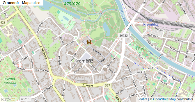 Ztracená - mapa ulice