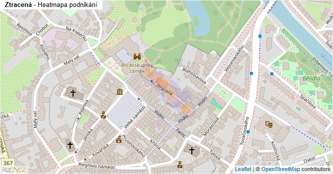 Ztracená - mapa podnikání