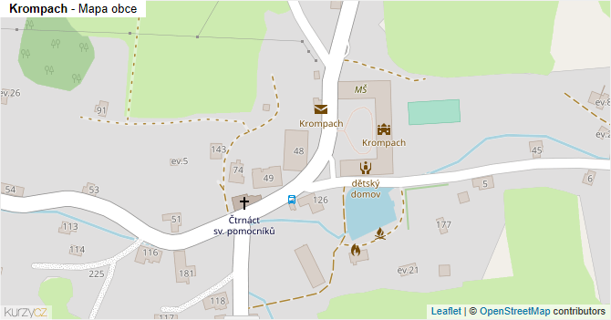 Krompach - mapa obce