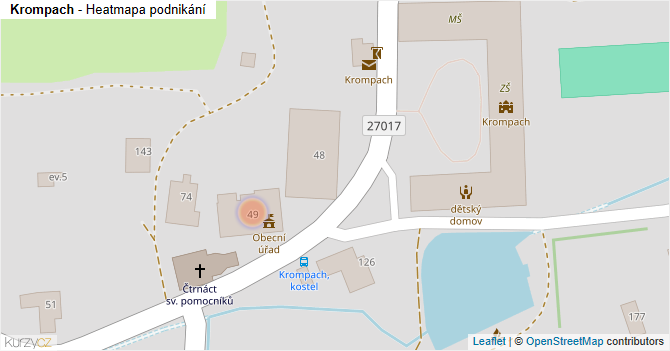 Krompach - mapa podnikání