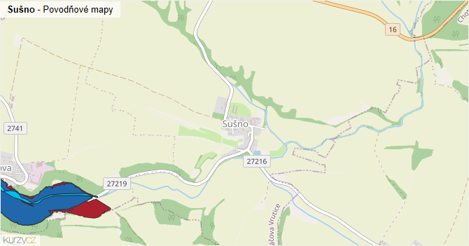 Sušno - záplavové mapy stoleté vody