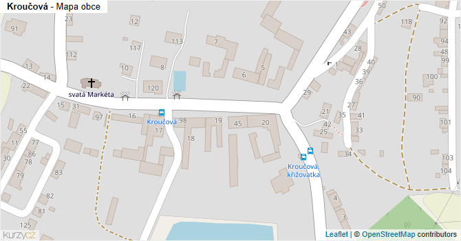 Kroučová - mapa obce