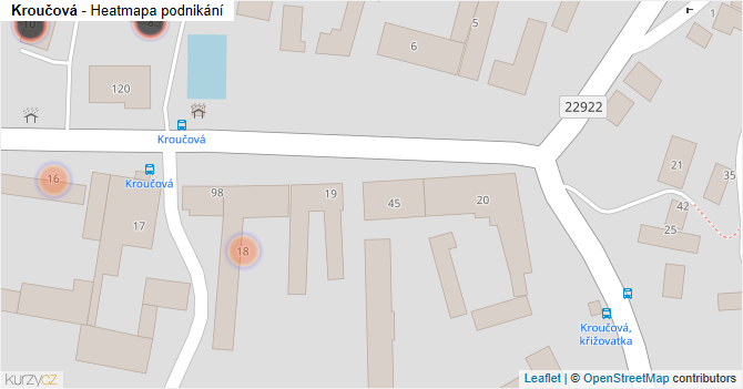 Kroučová - mapa podnikání