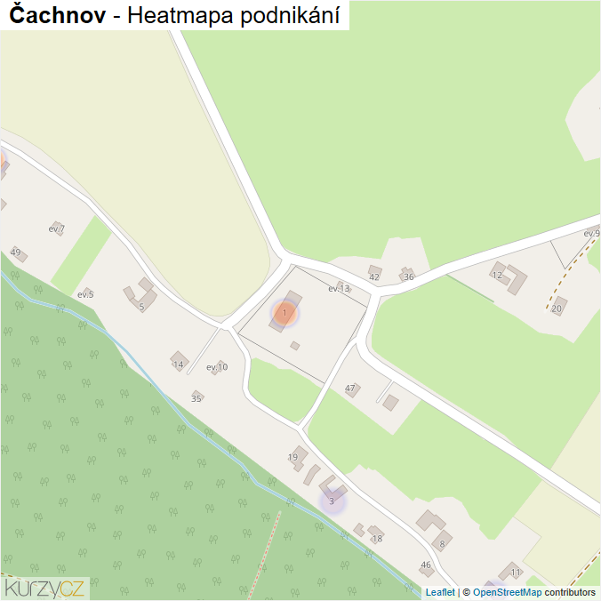 Mapa Čachnov - Firmy v části obce.